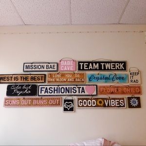 Brandy Melville Wood Signs